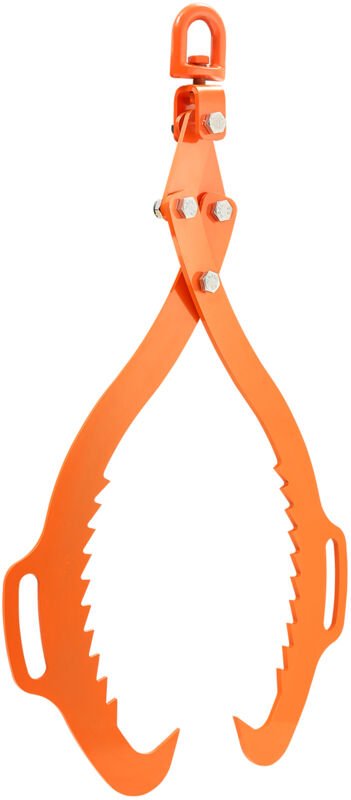 Profi Forstzange 710-812 mm, 2 Krallen, drehbare Holzzange aus Stahl, Hebezange Tragfähigkeit 700 kg, gezahntes Klauende...