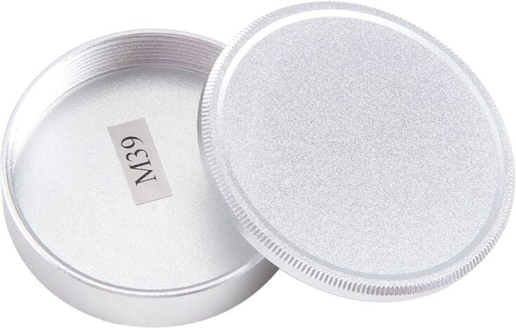 Tlily - Objektiv-Rückdeckel und Metallgehäuse-Set für M39-Schraube Ltm Mcm39S (Silber)