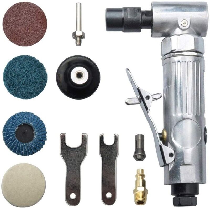 Pneumatisches Polierwerkzeug für 90°-Biegewinkel-Graviermaschine mit Schleifscheibe AG-315BS, europäischer Stecker