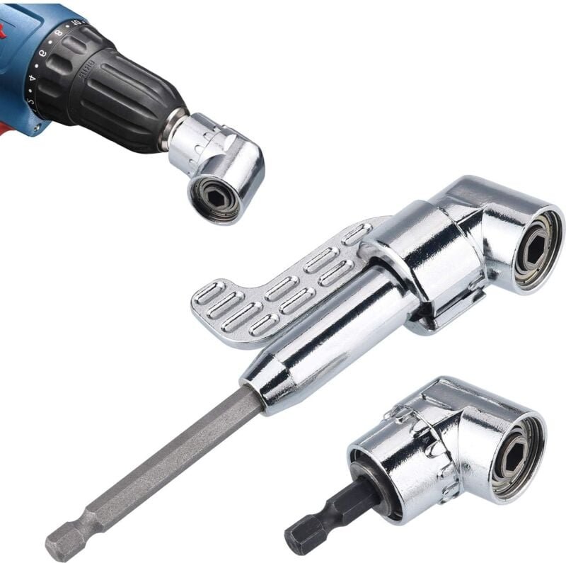 Dolaso - 2 Stück 105° 1/4 Zoll rechtwinkliger Bohrer-Adapter mit Sechskantschaft-Schraubendreher, Bohrerverlängerung, Bi...