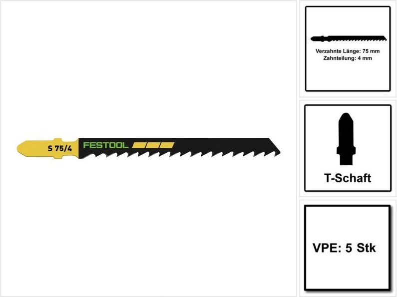 Thumbnail - Stichsägeblatt s 75/4/5 Wood Basic – 204305 - Festool