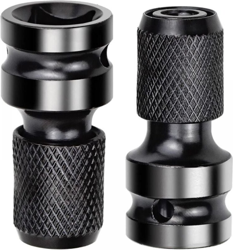 Thumbnail - 2-teiliger Steckschlüssel-Adapter, 1/2-Zoll-Vierkant auf 1/4-Zoll-Schlagschrauber-Adapter, Schnellwechsel-Adapter für Sc...