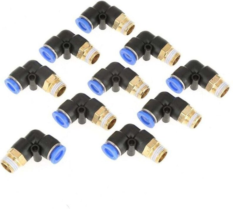 Vtizikl 10 pièces coude pneumatique connecteur rapide raccords d'air adaptateur 8mm diamètre filetage G1/4 ensemble