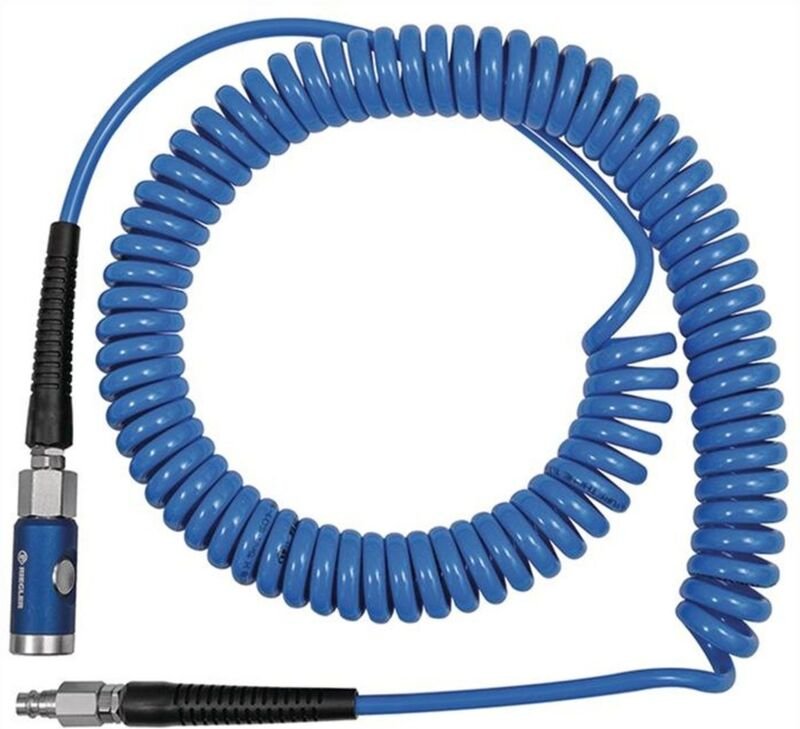 Riegler Spiralschlauch-Druckknopf-Sicherheitskupplung-Set pu ø 12 x 8 Länge 10 m - 158197