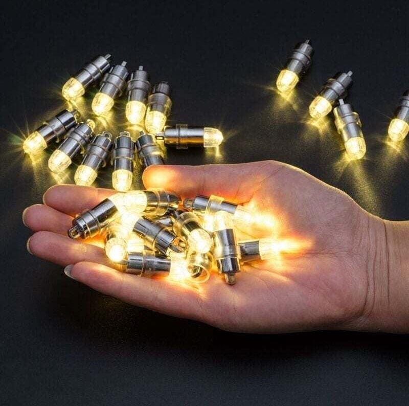 Gabrielle - 24er-Pack wasserdichte, batteriebetriebene Mini-LED-Papierlaternen, warmweiß