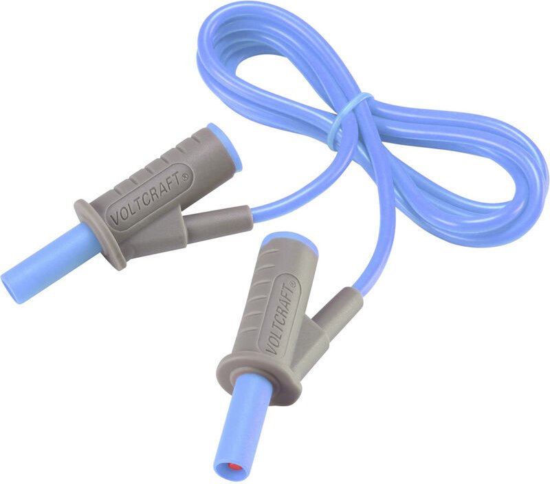 Thumbnail - MSB-501 Sicherheits-Messleitung Lamellenstecker 4 mm Lamellenstecker 4 mm 1.00 m Blau 1 St - Voltcraft