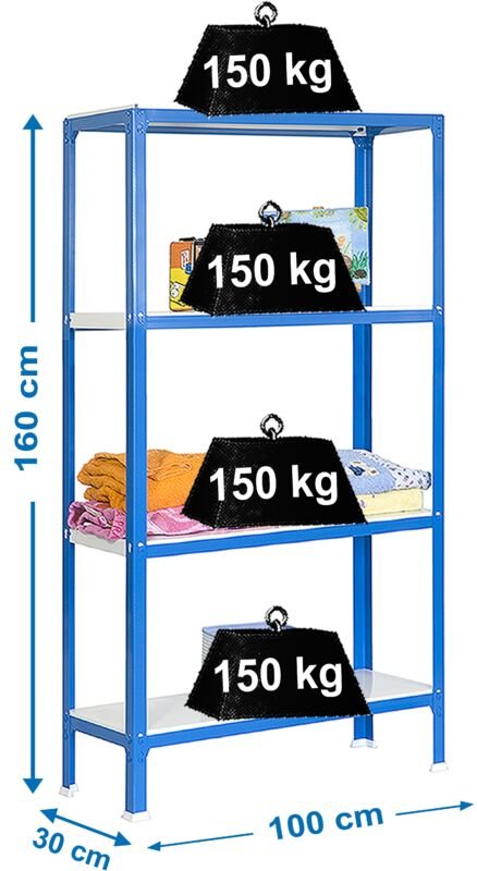 Simonrack Modell Metallregal Blau und Weiß