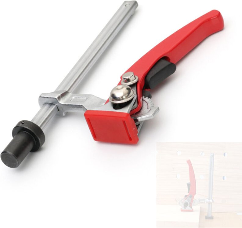 Morsetto da tavolo a sgancio rapido, fisso, a cricchetto regolabile per banchi da lavoro legno
