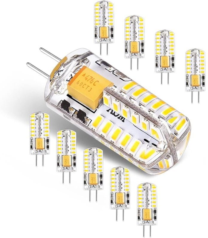 Beijiyi - G4-LED-Leuchtmittel, 12 v ac/dc, 3 w, kein Flimmern, Energiesparlampe (entspricht 30 w Halogenbirne), Kaltweiß...