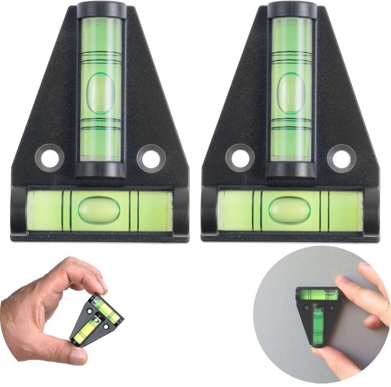 Thumbnail - Memkey - T-förmige Wasserwaage, magnetisch, Set mit 2 kleinen praktischen Wasserwaagen für Wohnmobile, mit Magnet, Wasse...