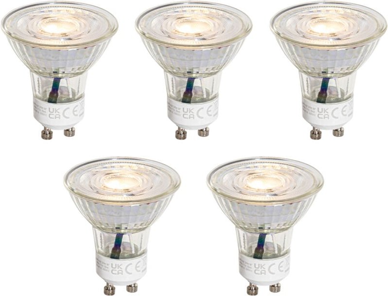 Luedd - 5er-Set GU10 50mm 3-Stufen-Dimmbare Kelvin LED-Lampen Klar 4,5W 380 lm 2000-2700K