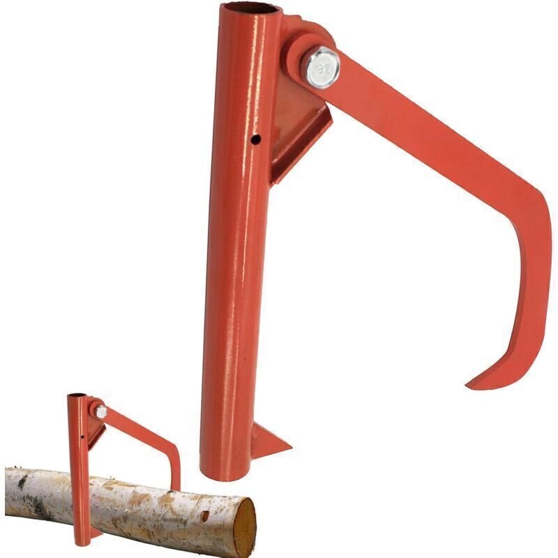 Wendehaken für Holzfäller, robuster Stahlhaken mit Holzstützen zum Anheben von Baumstämmen, korrosionsbeständige orange ...