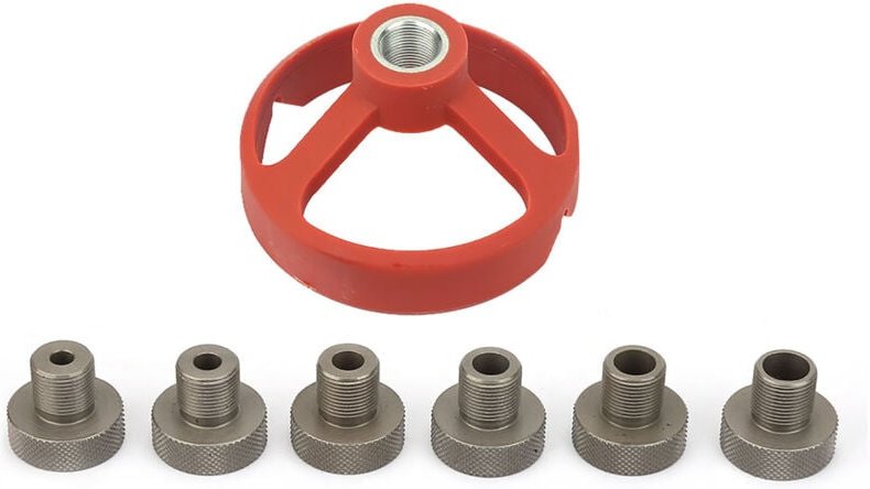 Zoternen - 5/6/7/8/9/10 mm Holzbearbeitungswerkzeug Bohrer Stanzführung Locator Vertikale Bohrvorrichtung (rot)