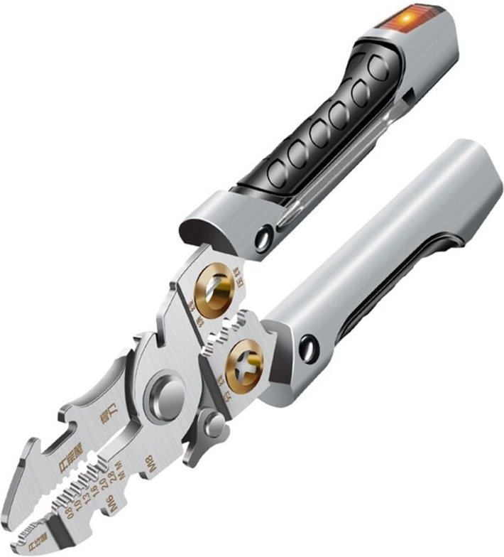 Tlily - Multifunktionale Abisolierzange 21-in-1 Crimper Kabelabisolierer Cutter für Elektriker Handwerkzeuge