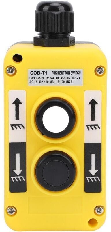 Vtizikl AC250V 5A / 500V 2A Interrupteur de Commande de Levage de Grue Interrupteur à Bouton-Poussoir pour Palan à Chaîn...