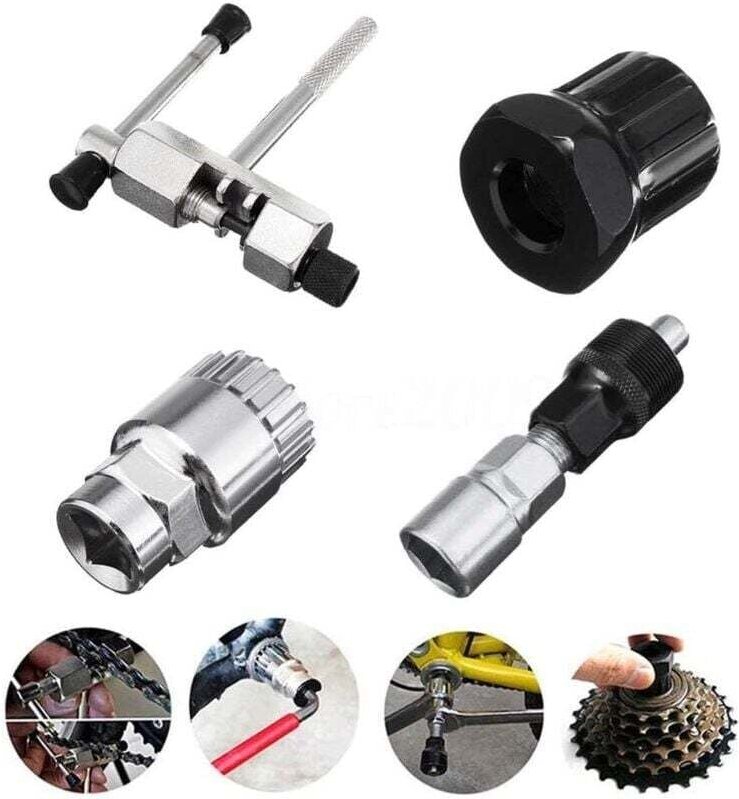 Aiperq - Kit de 4 herramientas de reparación de bicicletas, extractor de bielas, herramientas de reparación de cadena y ...