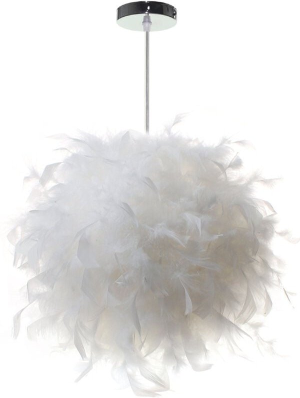 Fitags - Kronleuchter mit Federanhänger, 30 cm, E27, weiß (Glühbirne nicht im Lieferumfang enthalten)