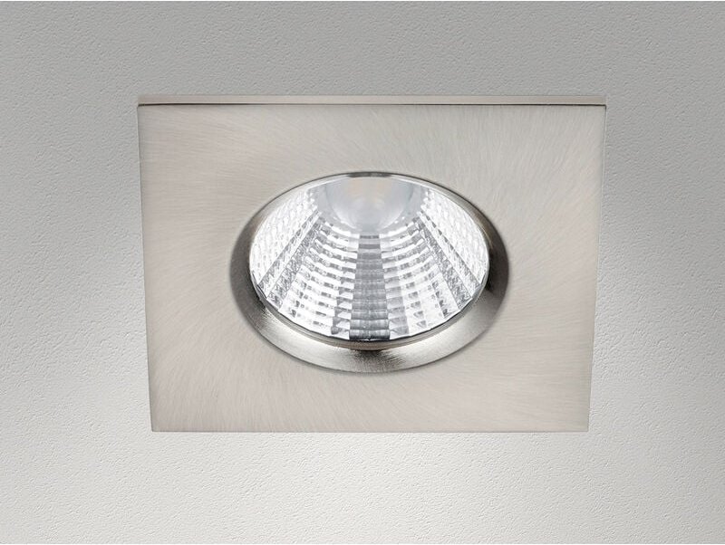 Trio - Eckiger led Deckeneinbaustrahler zagros dimmbar in Silber matt, IP65