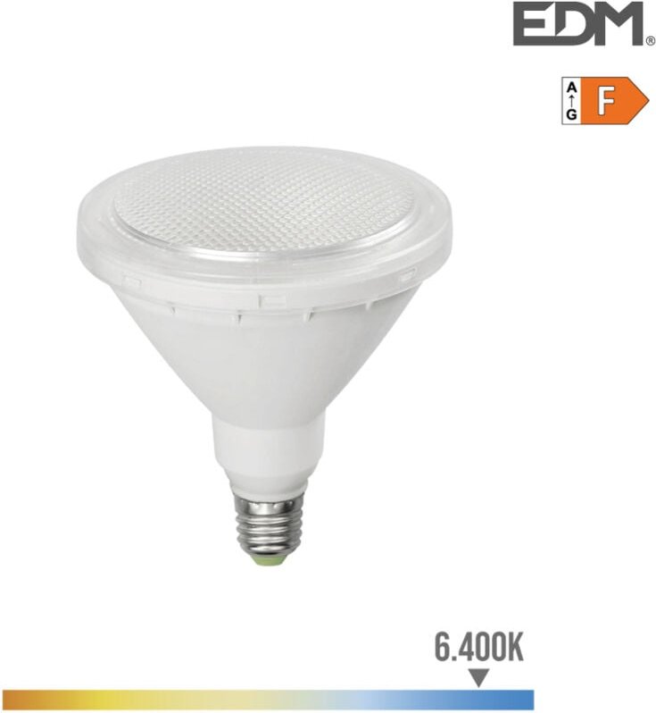 EDM - Birne par38 led e27 15w 1200lm 6400k kaltes licht ip64 ø12x13,8cm