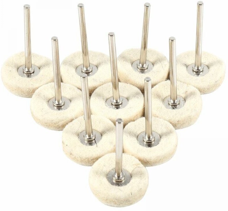 10 Stück Bohrer-Polierpad, 25 mm Wollfilzschleifer Polierscheibe Schleifscheibe für Automobil-Metall-Edelstahl-Holzbearb...