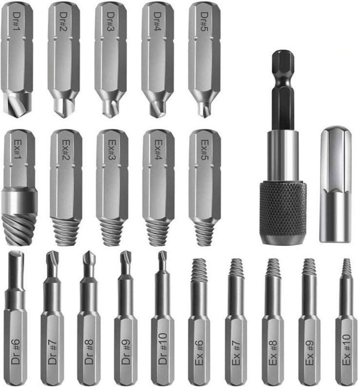 Sollbry - 22 Stück Ausdreher für beschädigte Schrauben, getrennte und Extraktionsbits für beschädigte Bolzen oder Schrau...