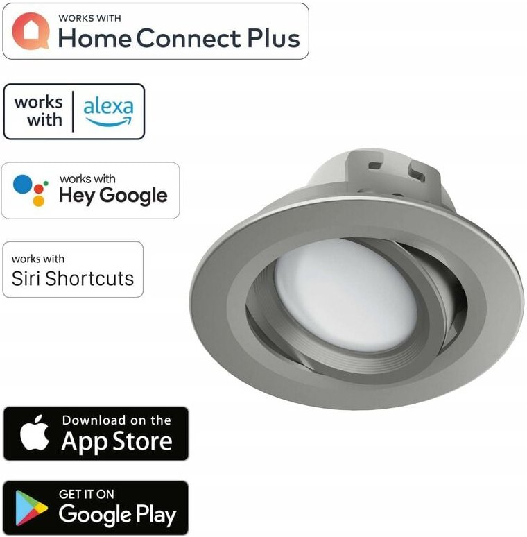 WiFi led Einbaustrahler 5W/32W Satin Nickel