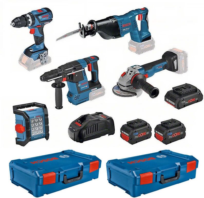 Thumbnail - Bosch - Kit mit 5 18-V-Werkzeugen + 3 Akkus + Ladegerät + 2 XL-Boxxen 0615990M2X
