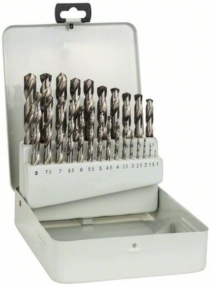 Bosch - Metallbohrer-Set hss-g, din 338, 135°, 25-teilig, 1 - 13 mm, Metallkassette
