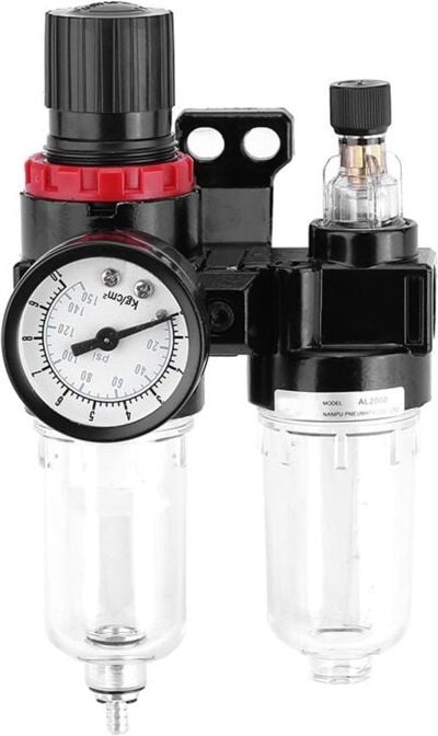 Druckluftfilter, Kompressor, pneumatischer Regler, Öler, Öl-Wasser-Abscheider