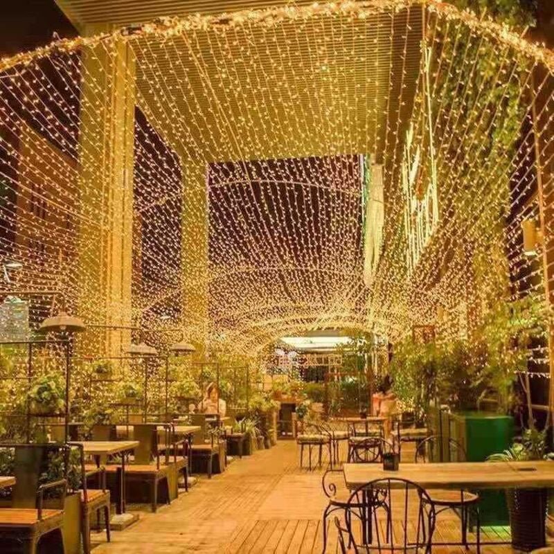 Lichtergirlande, 100 m, 1000 LEDs, Weihnachtsbeleuchtung für drinnen und draußen, 8 Modi, wasserdichte Guinguette-Girlan...