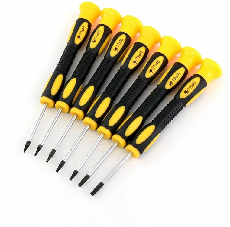 Dazzler - 7 Stück (T3/T4/T5/T6/T7H (mit Loch)/T8H (mit Loch)/T10H (mit Loch)) Torx-Sechskantschraubendreher Reparatursch...