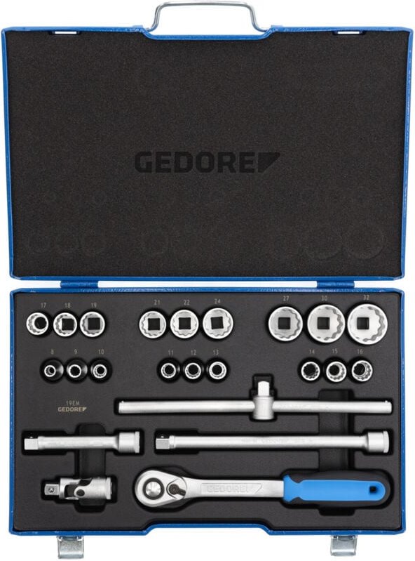 Gedore - Steckschlüssel-Satz 1/2' 23-tlg ud 8-32mm, d 19 EMU-20, 2545845