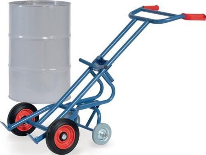 Fetra Fasskarre mit zwei Stützrollen Vollgummibereifung