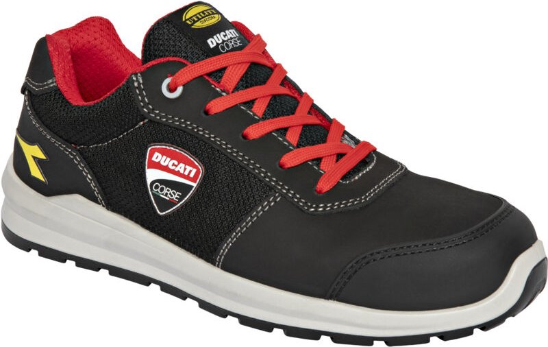 Diadora - Sicherheitshalbschuhe ducati speedy race S1PS fo sr sc met free - Schwarz/Rot 45