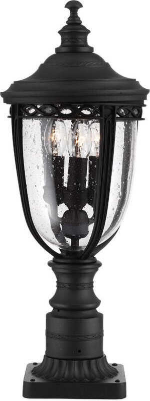 Elstead - English Bridle - 3 Light Medium Outdoor Podest Light Schwarz IP44, E14