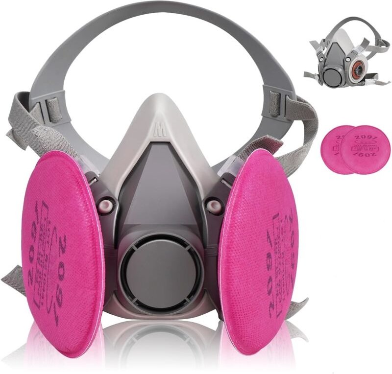 Atemschutzmasken, Staubmasken, Schutzvisiere, Sicherheitsmasken geeignet für verschiedene Arbeitssituationen, mit Schutz...