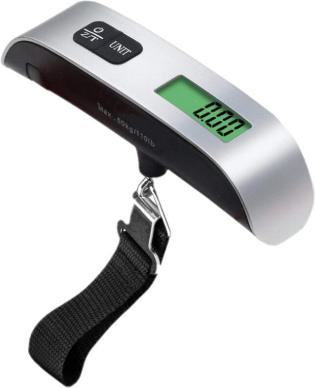 Tragbare digitale Waage mit LCD-Bildschirm, elektronische Hängegepäckwaage für Reisen, Gepäcktasche, Auswuchthilfe, 50 k...