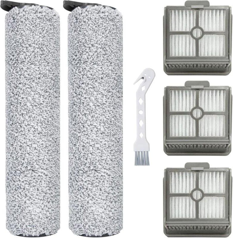 Bürstenrolle und Filter für Dreame H12 Core / H11 / H11 MAX Nass- und Trockensauger, 2 Bürstenrollen, 3 Filter, 1 Reinig...