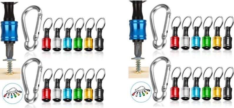 24 Stück 1/4 Sechskantschaft-Schraubendreher-Bithalter, Schlüsselanhänger-Verlängerungsstange, Tragbares Schnellwechsel-...