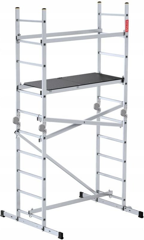 Mobiles Aluminium-Klappgerüst, 4 m Arbeitshöhe, EN 131, Belastbarkeit 150 kg