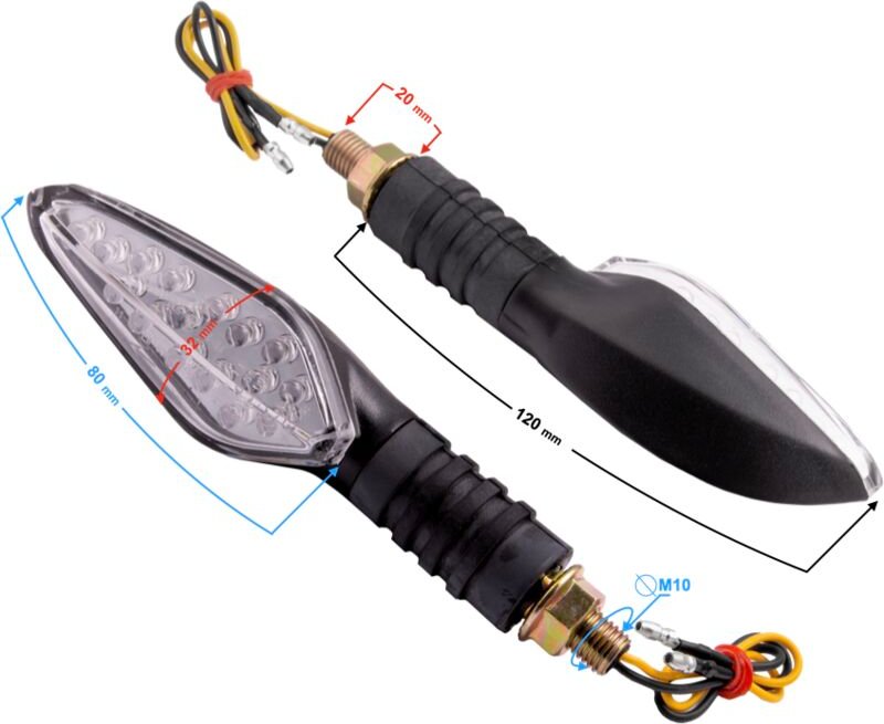 Universalblinker MRT-090, LED (18 Dioden) schwarz, (E-Prüfzeichen)