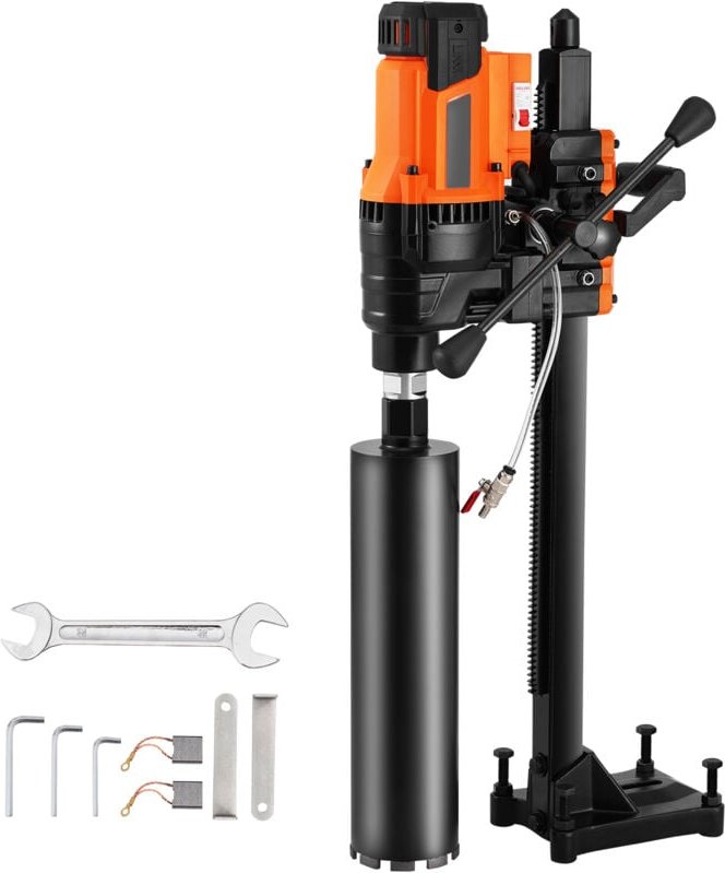 Kernbohrmaschine, 0,8 - 9,8 -Zoll -Bohrdurchmesser, 3200W robuster Betonkernbohrer mit Ständer und Bit, Nass/Trockengebr...