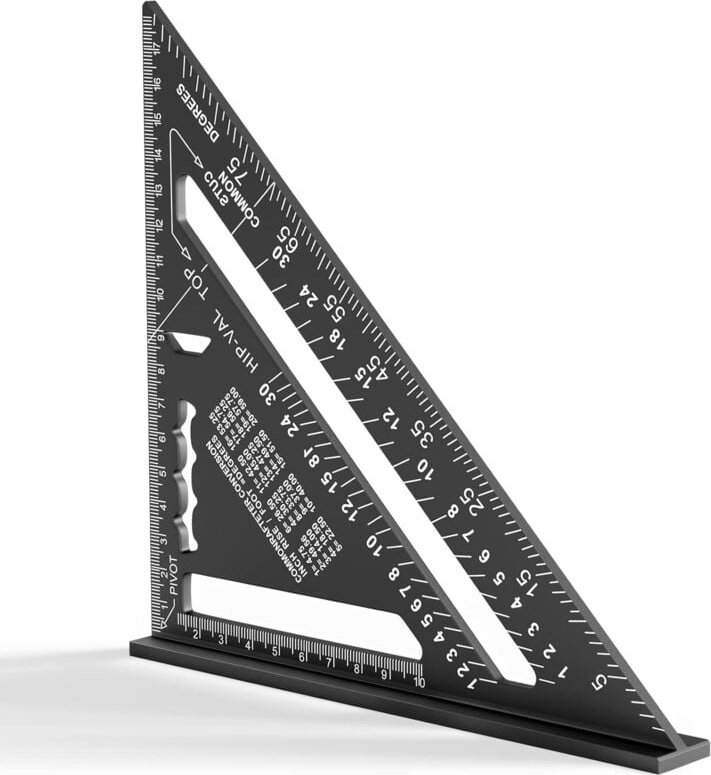 Thumbnail - 180 mm Zimmermannswinkel, Aluminium-Lineal, dreieckige Zimmermannswinkel verdickt auf 45 90 Grad, hochpräzise Messwerkze...
