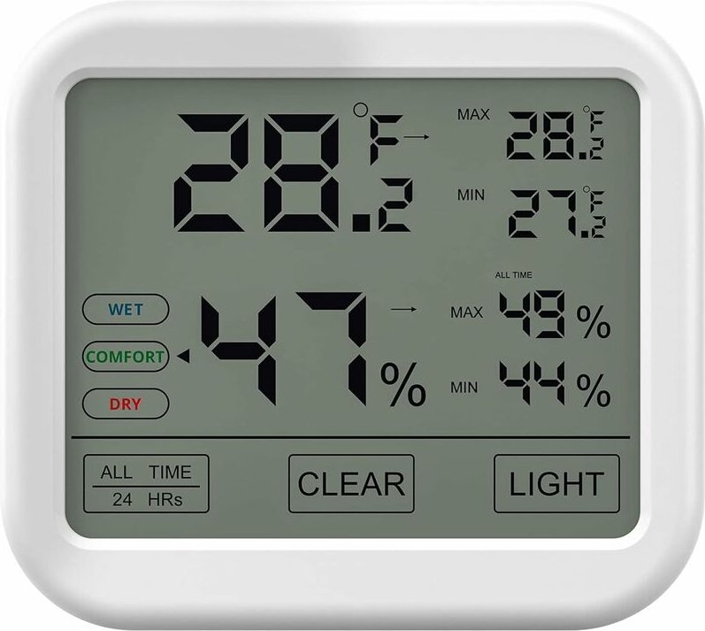 Mumu - Innenthermometer-Hygrometer mit hoher Genauigkeit, digitaler LCD-Temperatur- und Luftfeuchtigkeitsmonitor, Komfor...