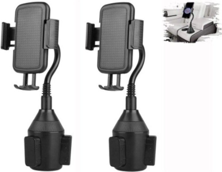 2 Stück Handyhalterung mit Becherhalterung, universelle Auto-Handyhalterung mit Becherhalterung, Schwanenhals längenvers...