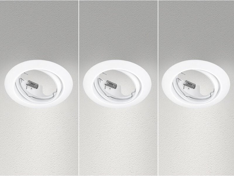 Trio - Runde Einbaustrahler Decke jura 3er Set ø 8,3cm schwenkbar Weiß matt GU10