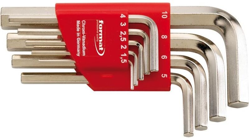 Format - Winkelschraubendreher- Satz im Handhalter 9-teilig 1,5-10mm vernickelt