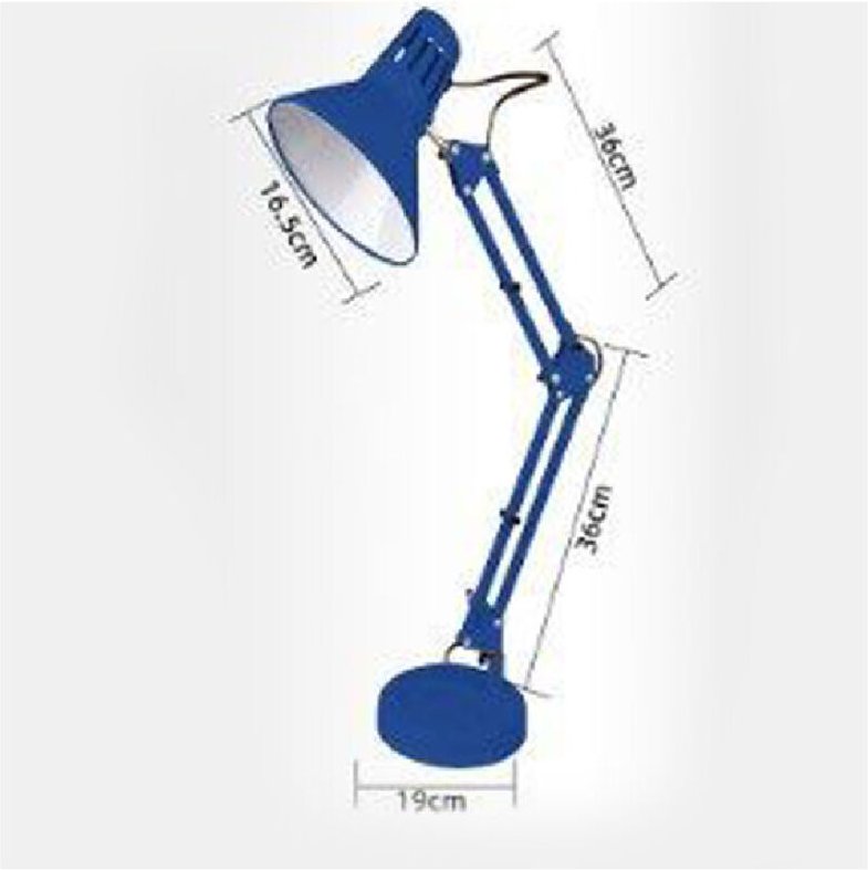 Trade Shop - schreibtischlampe mit gelenkarm E27 anschluss tischleuchte für büro - Blau