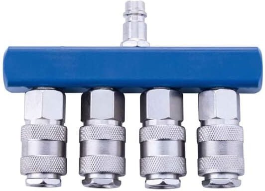 Scheppach Druckluftverteiler mit Schnellanschlusskupplungen, 4-fach