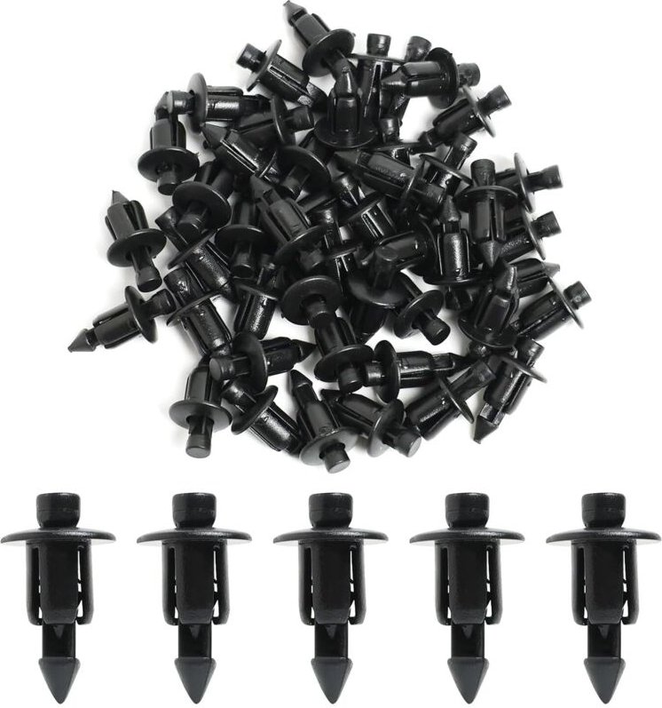 Applicable 50 Pièces Rivet en Plastique 6mm Vélo Carénage Garniture Panneau Fixations Pinces, Clips de Fixation, Clips d...